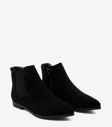 Čierne ploché botki zateplené papuče Myron