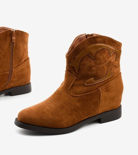 Hnedé botki zateplené kovbojské topánky Fourmaney
