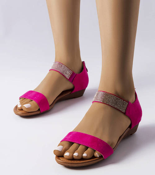 Ružové sandále zdobené zirkónmi od Dufresne